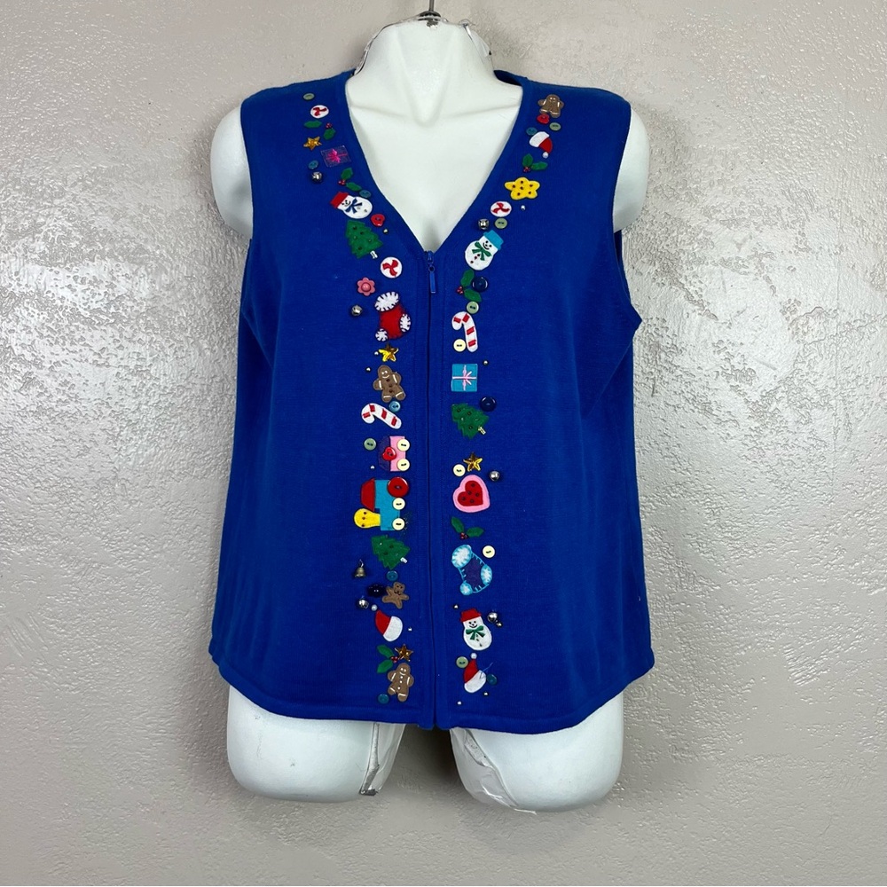 Vintage Designers Originals Studio JOY Vest Ugly Christmas Holiday Jingle‎ Bells